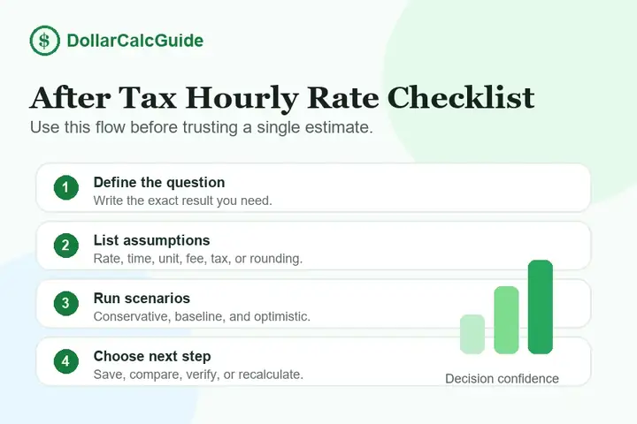 after tax hourly rate checklist infographic