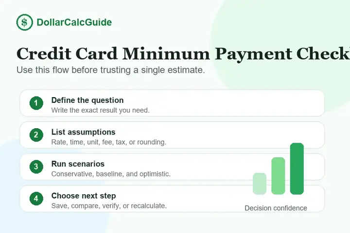 credit card minimum payment checklist infographic