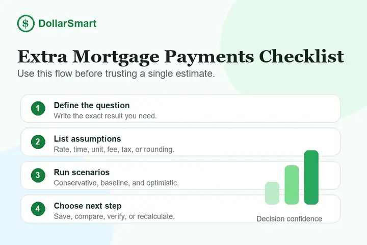 extra mortgage payments checklist infographic
