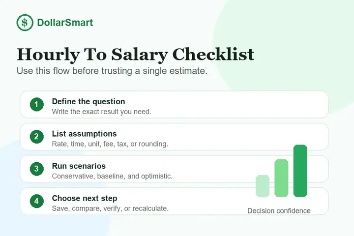 hourly to salary checklist infographic