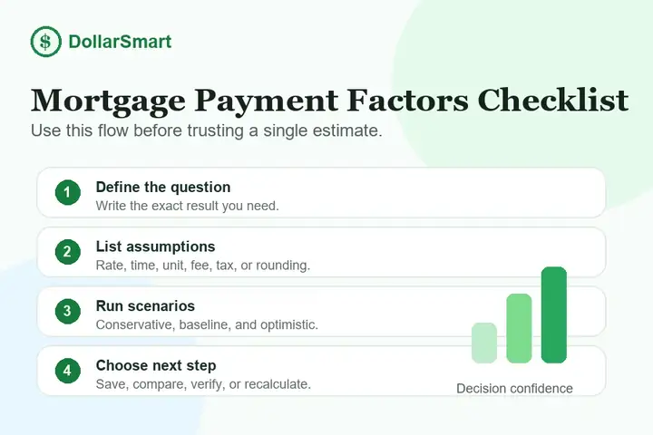 mortgage payment factors checklist infographic